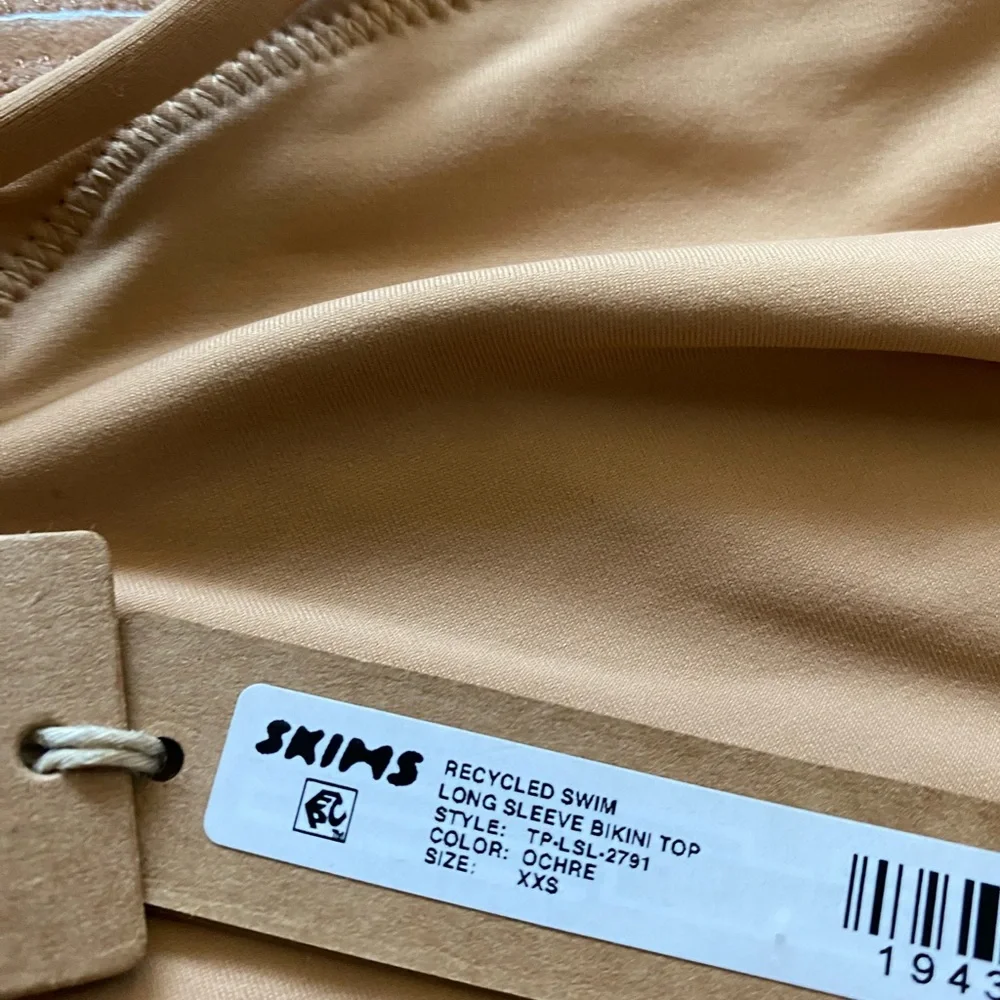 Skims Recycled swim long sleeve bikini top in Orche NWT